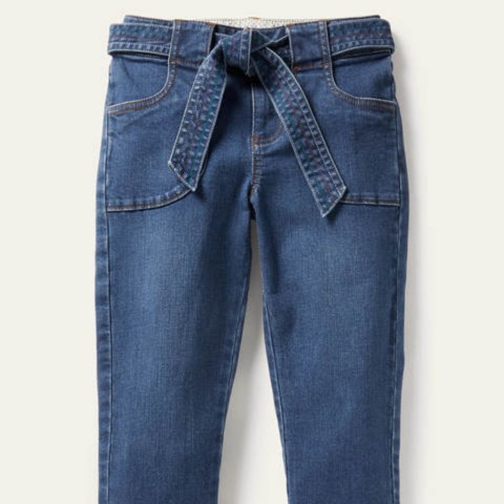 Mini Boden Mini-me Rainbow Tie Waist Jean